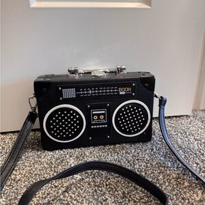 Aldo Black and White Portable Boombox